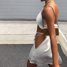 Load image into Gallery viewer, 2022 Summer Elegant White Chain Halter Summer Bandage Sexy 2 Piece Dress Sets Women Fashion Outfits Club Party Skirt Matching Se