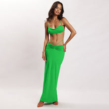 Load image into Gallery viewer, 2022 Summer Elegant White Halter Bandage Sexy 2 Piece Maxi Dress Sets Women Fashion Outfits Club Party Skirt Matching Suit Cloth