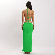 Load image into Gallery viewer, 2022 Summer Elegant White Halter Bandage Sexy 2 Piece Maxi Dress Sets Women Fashion Outfits Club Party Skirt Matching Suit Cloth