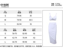 Load image into Gallery viewer, 2022 Summer Elegant White Sexy Slit 2 Piece Skirt Sets Women Fashion Outfits Club Party Co-ord Sets Top Matching Sets Clothes
