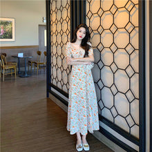 Load image into Gallery viewer, 2022 Summer New Lovely  Dress Women With A Slim Waist Goddess Fan French Fairy Floral Dress