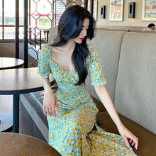 Load image into Gallery viewer, 2022 Summer New Lovely  Dress Women With A Slim Waist Goddess Fan French Fairy Floral Dress