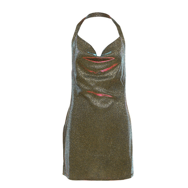 2022 Summer Tank Strap Halter Sling Casual Evening Party Sexy Backless Women's Clothes Basic Bodycon Mini Dress Prom Vestidos