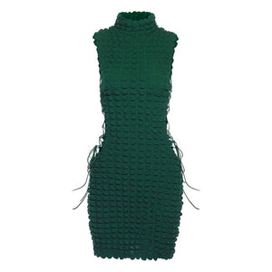 2022 Summer Women&#39;s Clothes Sexy Green Bandage Cutout Mini Dress Club Party Outfits Sleeveless Elegant Prom Dresses Vestidos