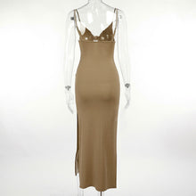 Load image into Gallery viewer, 2022 Summer Women&#39;s European And American Sexy V-neck Ins Style Long Skirt Bandage Hollowed Out Split Suspender Dress