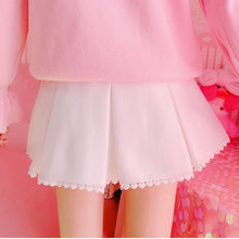 Load image into Gallery viewer, 2022 Teen Girls Cute Heart Mini Skirts High Waist Cartoon Kawaii Skirt Preppy Style Spring White Pleated Jupe Japanese New