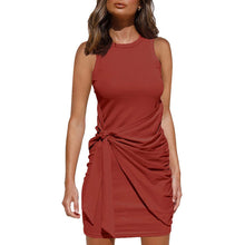 Load image into Gallery viewer, 2022 Women&#39;s Knotted Short Sleeved Vest New Dress Spring And Summer  European And American