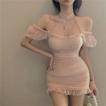 Load image into Gallery viewer, 2022 summer sexy mesh strapless package hip MINI dress hot girl Nightclub sexy bodycon dresses
