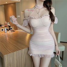 Load image into Gallery viewer, 2022 summer sexy mesh strapless package hip MINI dress hot girl Nightclub sexy bodycon dresses