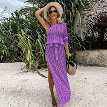 Load image into Gallery viewer, 2023 Bikini Cover-ups White Crochet Tunic Cover-ups Sexy See Through Sleeveless Mesh Dress Women Summer Clothes Beach Wear