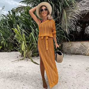 2023 Bikini Cover-ups White Crochet Tunic Cover-ups Sexy See Through Sleeveless Mesh Dress Women Summer Clothes Beach Wear