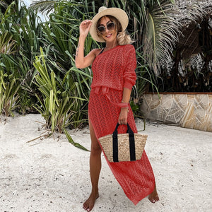 2023 Bikini Cover-ups White Crochet Tunic Cover-ups Sexy See Through Sleeveless Mesh Dress Women Summer Clothes Beach Wear