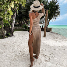 Load image into Gallery viewer, 2023 Bikini Cover-ups White Crochet Tunic Cover-ups Sexy See Through Sleeveless Mesh Dress Women Summer Clothes Beach Wear