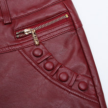Load image into Gallery viewer, 2023 Large Size High Waist Was Thin Slim Casual Wild High Quality Pu Leather Shorts Female Outerwear Suit Shorts Black Red