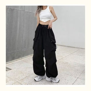 2023 New Women’s Streetwear Cargo Pants y2k Spring Solid Color Women&#39;s pants Wide Leg Trouser Female Casual Joggers Sweatpants