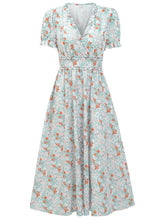Load image into Gallery viewer, 2023 New Women&#39;s Summer Dress Chiffon Elegant Floral Print Vintage Mini Dress Sexy High Waist Summer Dresses for Women Vestidos
