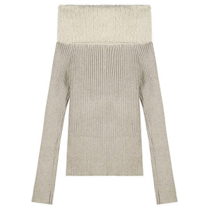 2023 Winter for Women Korean Style Retro Warm Soft Cashmere Mink Sweater Long-sleeved Slim Knit Pullover Tops