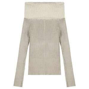 2023 Winter for Women Korean Style Retro Warm Soft Cashmere Mink Sweater Long-sleeved Slim Knit Pullover Tops