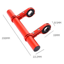 Load image into Gallery viewer, 20CM Carbon Tube Bicycle Handlebar Extender Mount Mountain MTB Bike Cycling Headlight Bracket Lamp Flashlight Holder Accessorie