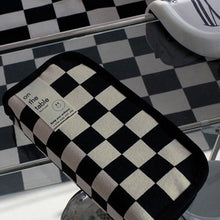 Load image into Gallery viewer, 20cm Ins Black and White Checkerboard Grid Large Capacity High Value Storage Pencil Bag Stationery Box