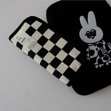 Load image into Gallery viewer, 20cm Ins Black and White Checkerboard Grid Large Capacity High Value Storage Pencil Bag Stationery Box