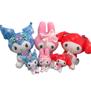 20cm Lovely Sanrio Series Plush Toys Kuromi Lollipop Little Devil Fade Stuffed Dolls My Melody Pendant Plush Keychain Girl Gifts