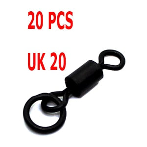 20pcs Carp Fishing Micro Hook Ring Swivel Flexi Accessories For Carp Fishing Rolling Swivel with Ring for D-Rig Chod Rig Tackle