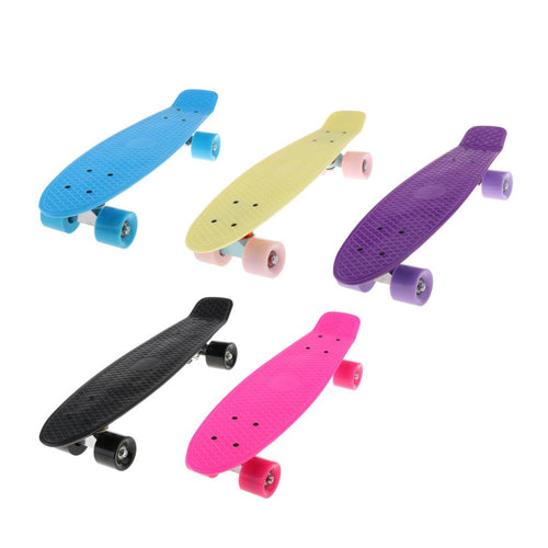 22inch Kids Complete Skateboard Cruiser Boys Girls Mini Skate Board Retro Longboard 200 lb Max Load Weight with Smooth Wheels