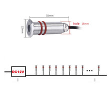 Load image into Gallery viewer, 22mm Mini LED Patio Lamp Light DC12V forGarden Building Hall Hotell Villa Deck Footstep Recessed into Ground/Wall stainless 304