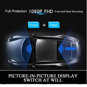 24H Car DVR Dash Camera Rear View Dual Lens 1080P 4.5in Full HD Cycle Recording Dash Cam Video Recorder Mirror Dashcam Black Box