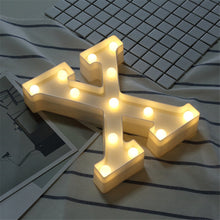 Load image into Gallery viewer, 26 Alphabet LED Letter lights Home Decoration Warm white lights Marquee Letters Sign for Wedding Birthday party Battery Powered