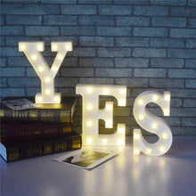 Load image into Gallery viewer, 26 Alphabet LED Letter lights Home Decoration Warm white lights Marquee Letters Sign for Wedding Birthday party Battery Powered