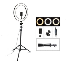 Load image into Gallery viewer, 26cm/10inch LED Selfie Ring Light Dimmable LED Ring Lamp Photo Video Camera Phone Light ringlight For Live YouTube Fill Light