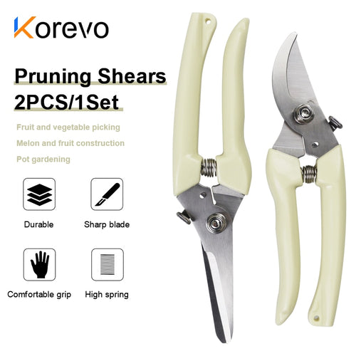2PCS/1Set Garden pruning shears Pruner Tree Cutter Gardening Pruning Shear Scissor Stainless Steel Cutting Home Tools Anti-slip