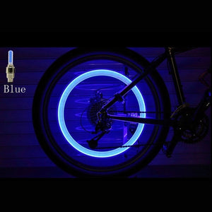 2PCS Bicycle LED Light Tire Valve Cap Bicycle Flash Light Mountain Road Bike Cycling Tyre Wheel Lights LED Neon Lamp Cover Wheel