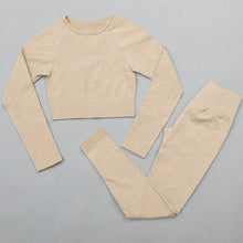 Load image into Gallery viewer, 2PCS  Seamless Women Yoga Set Workout Sportswear Gym Clothing Fitness Long Sleeve Crop Top High Waist Leggings Sports Suits