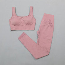 Load image into Gallery viewer, 2PCS  Seamless Women Yoga Set Workout Sportswear Gym Clothing Fitness Long Sleeve Crop Top High Waist Leggings Sports Suits