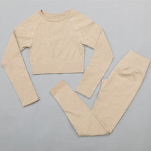 Load image into Gallery viewer, 2PCS  Seamless Women Yoga Set Workout Sportswear Gym Clothing Fitness Long Sleeve Crop Top High Waist Leggings Sports Suits