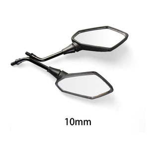 2Pcs/Pair Motorcycle Rearview Mirror Scooter E-Bike Rear View Mirrors Back Side Convex Mirror 8mm 10mm Carbon Fiber