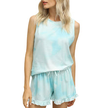 Load image into Gallery viewer, 2Pcs Women Home Suit Summer Vest Shorts Set Loungwear Tie Dye Leopard Sleeveless Short Pyjamas Casual Tanks Tops Nightgown