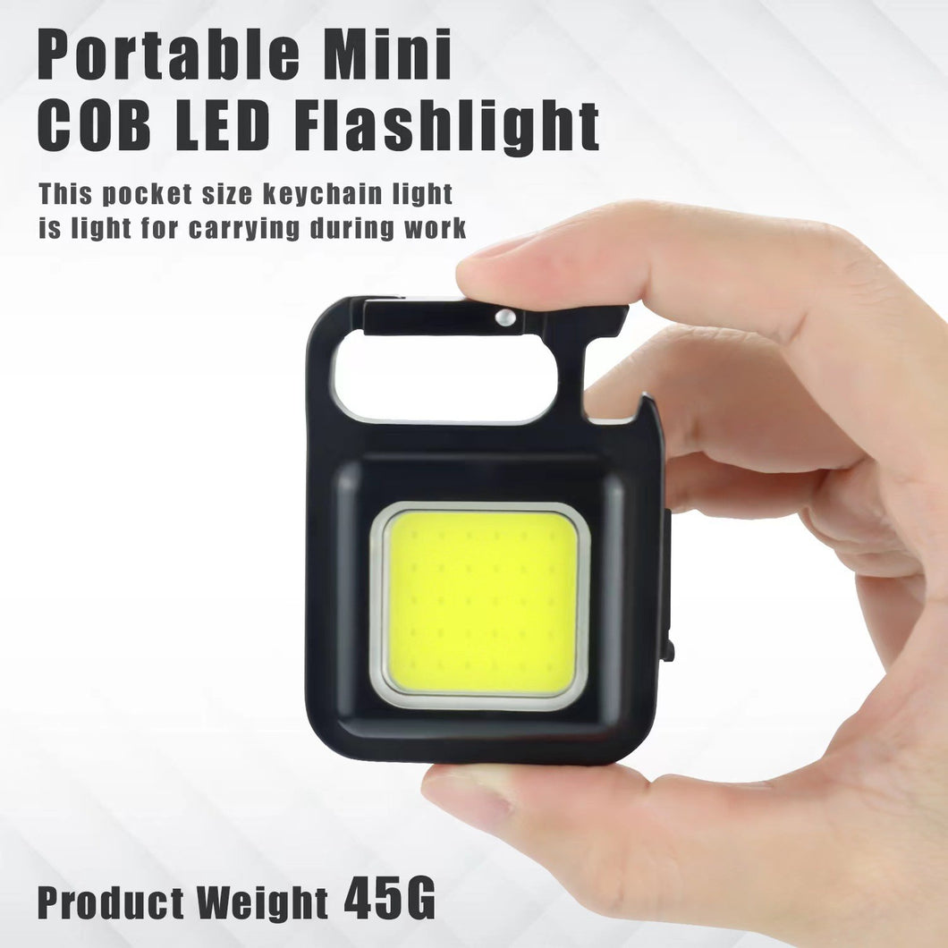 10pcs Multifunctional Mini Glare COB Keychain Light USB Charging Emergency Lamps Strong Magnetic Repair Work Outdoor Camping Light