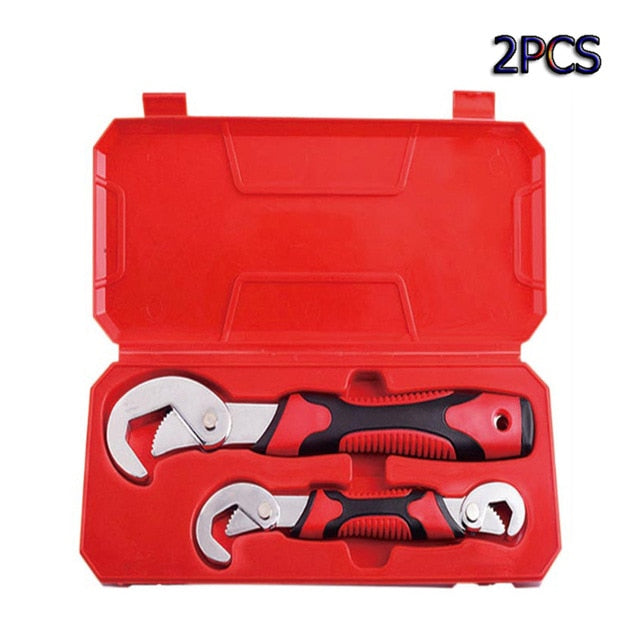 2pcs Adjustable Pipe Wrenches Universal Wrench Set Hand Tools Wrench Spanner Sets Key Set Ratchet Wrench Spanner Sets