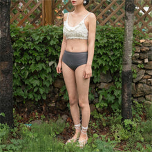 Load image into Gallery viewer, 3 D Lace Floral Bikini Women Solid Swimwear High Waist Swimsuit Push Up Biquini Korea Bikinis Ruffle Bathing Suit Pad Beachwear