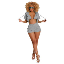 Load image into Gallery viewer, 3 Piece Matching Shorts Set Women Three Pieces Sets Coat Tops And Shorts Clothes Home Suit 2021 Tracksuit Summer Clothing