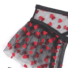 Load image into Gallery viewer, 3 Pieces Set Women Sexy Embroider Underwear Love Polka Dot Ruffle Hollow Perspective Erotic Costumes Sensual Lingerie Game Suit