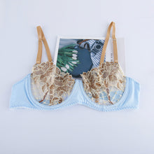 Load image into Gallery viewer, 3 Pieces Set Women Sexy Lingerie Set Garter Belts Floral Embroidery Underwire Bras Sex Panties Temptation Erotic Underwear Set