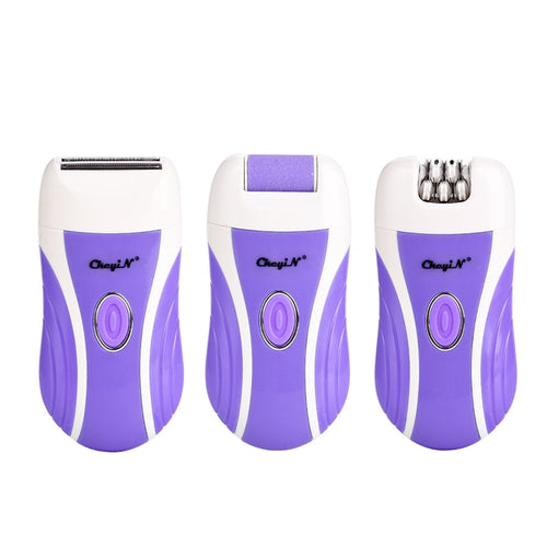 3 in 1 Unisex Epilator Professional Hair Remover Lady Shaver Painless Instant Depilation Set Electric Callus Remover Foot File