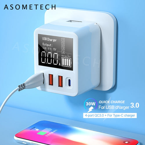 30/40W Quick Charge QC3.0 USB Charger Wall Travel Mobile Phone Adapter Fast Charger USB Charger For iPhone Xiaomi Huawei Samsung