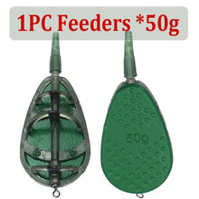 Load image into Gallery viewer, 30g/40g/50g Carp Fishing In Line Method Feeders Accessories Set Quick Release Flat Method Feeder and Bait Mould for Carp Feeders