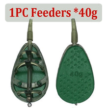 Load image into Gallery viewer, 30g/40g/50g Carp Fishing In Line Method Feeders Accessories Set Quick Release Flat Method Feeder and Bait Mould for Carp Feeders